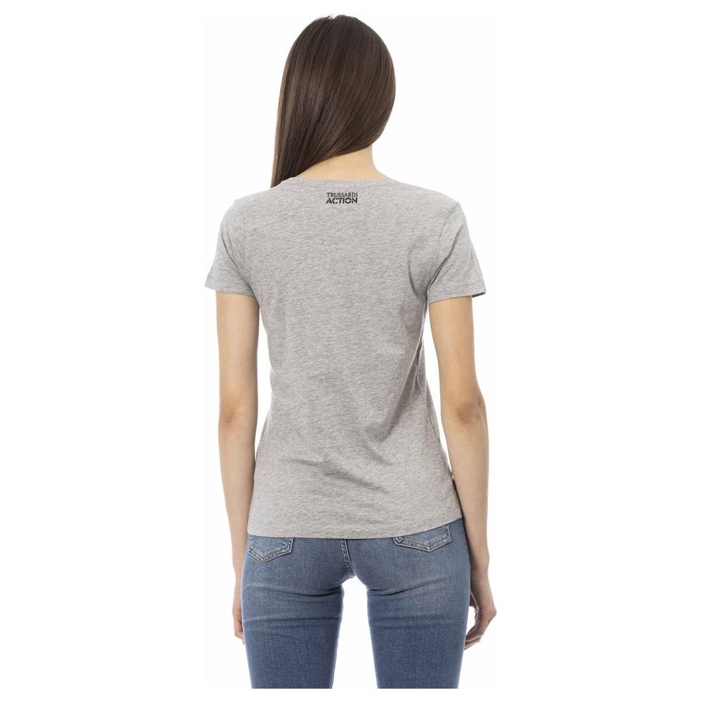 Trussardi Action Gray Cotton Women T-Shirt Trussardi Action