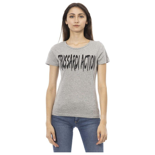 Trussardi Action Gray Cotton Women Top Trussardi Action