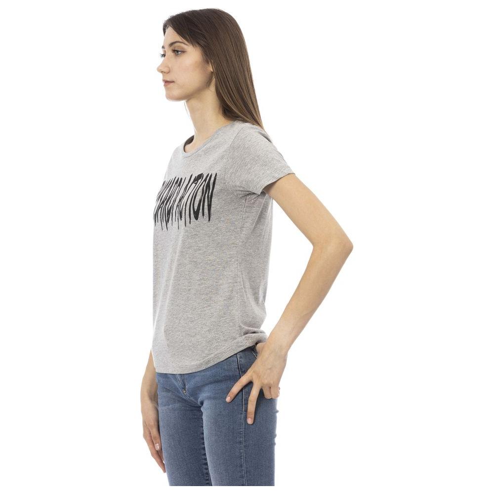 Trussardi Action Gray Cotton Women T-Shirt Trussardi Action