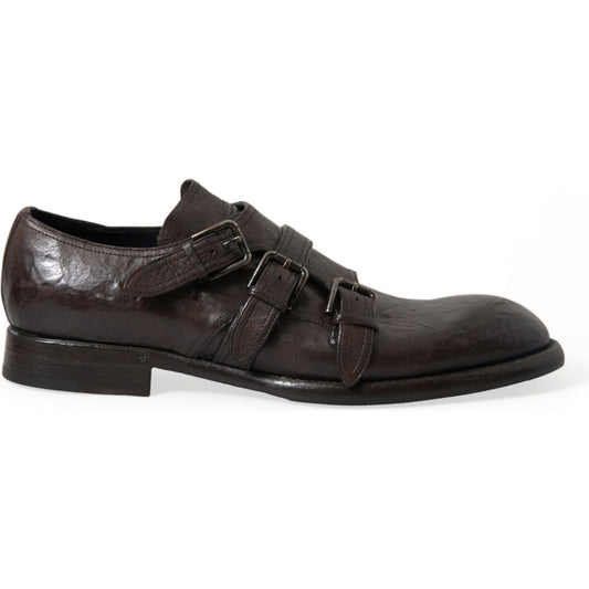 Dolce & Gabbana Elegant Triple Buckle Leather Dress Shoes Dolce & Gabbana