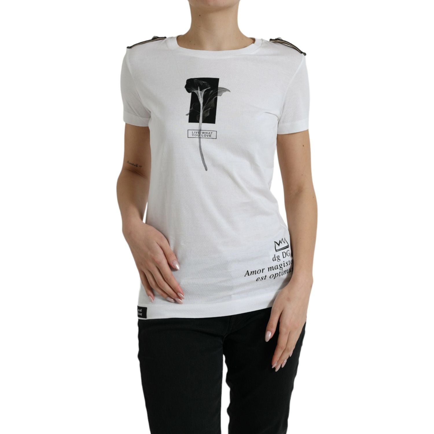 Dolce & Gabbana Elegant Monochrome Crew Neck T-Shirt