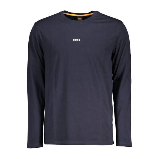 Hugo Boss Chic Blue Long-Sleeved Round Neck Tee Hugo Boss