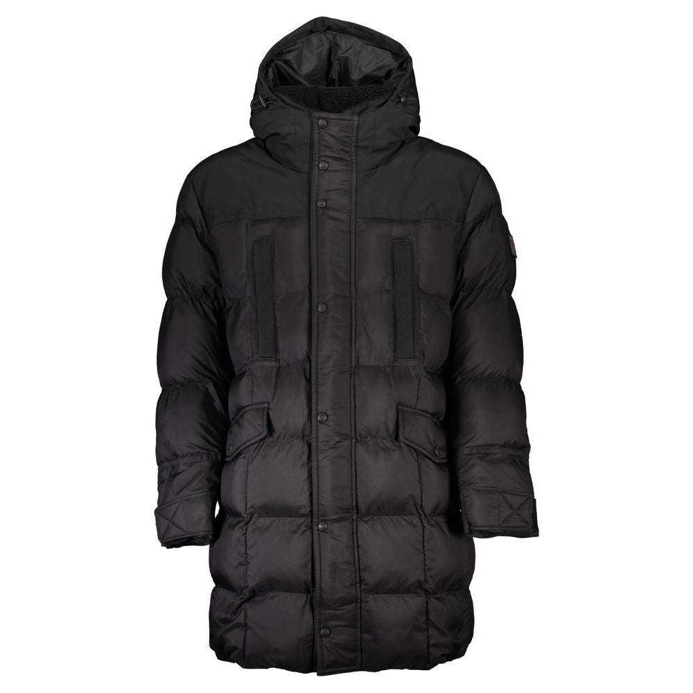 Hugo Boss Sleek Hooded Black Polyamide Jacket Hugo Boss