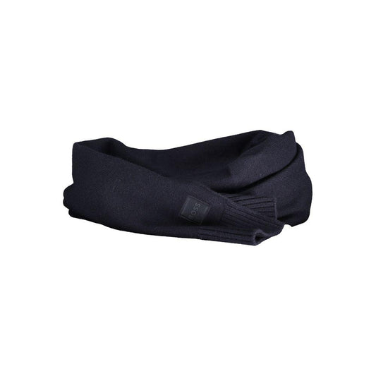 Hugo Boss Elegant Blue Wool-Blend Scarf Hugo Boss