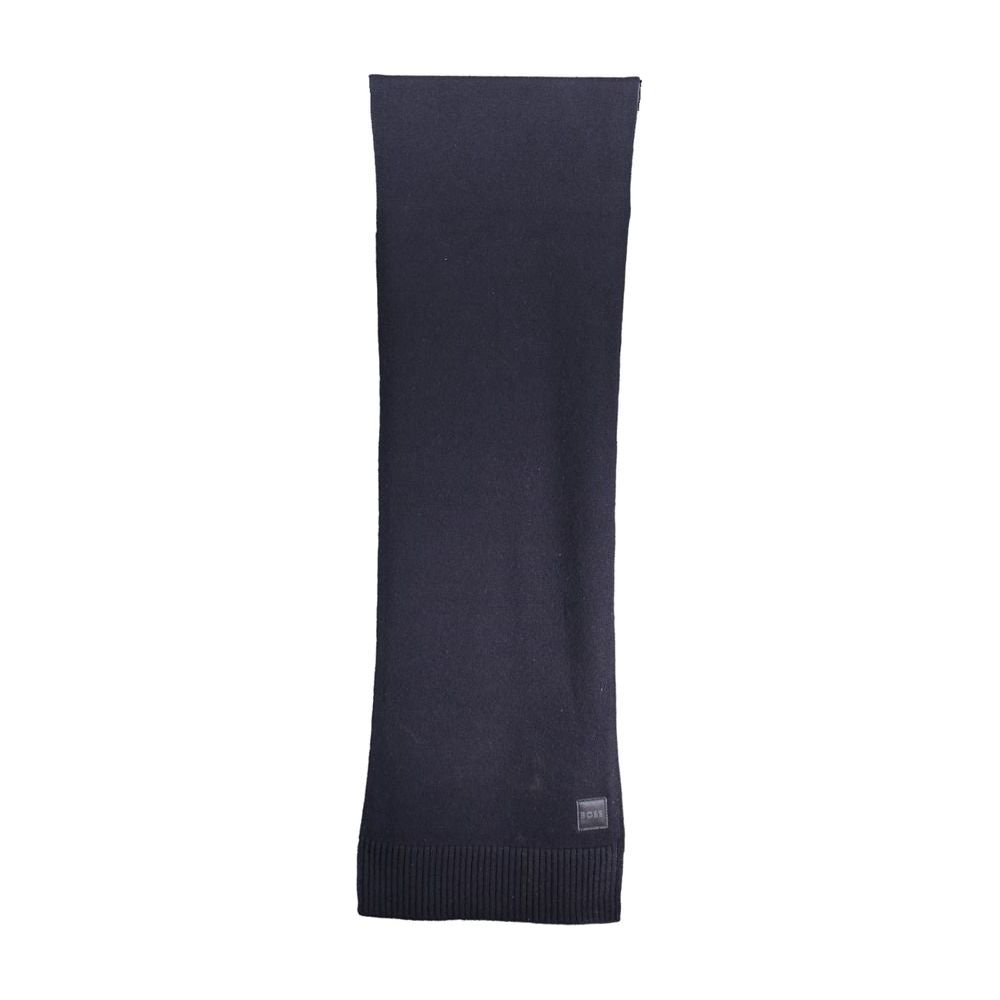 Hugo Boss Elegant Blue Wool-Blend Scarf Hugo Boss