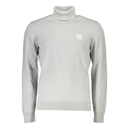 Hugo Boss Gray Cotton Men Sweater Hugo Boss