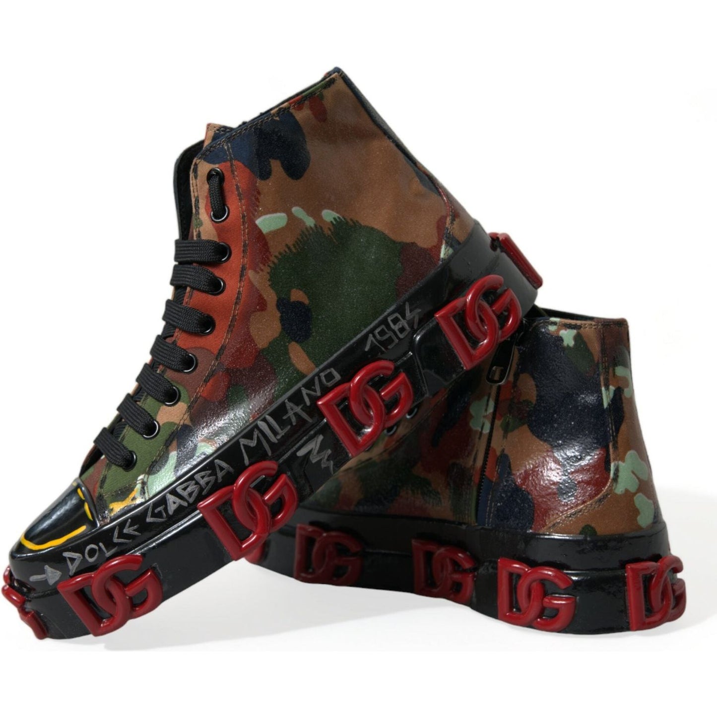 Dolce & Gabbana Multicolor High-Top Sneakers with Luxe Appeal Dolce & Gabbana