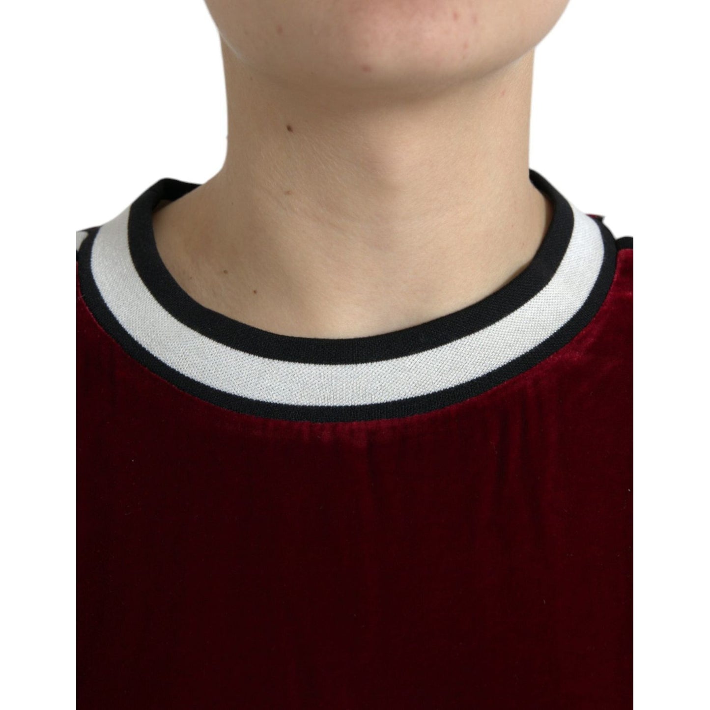 Dolce & Gabbana Elegant Burgundy Silk-Blend Sweater Dolce & Gabbana