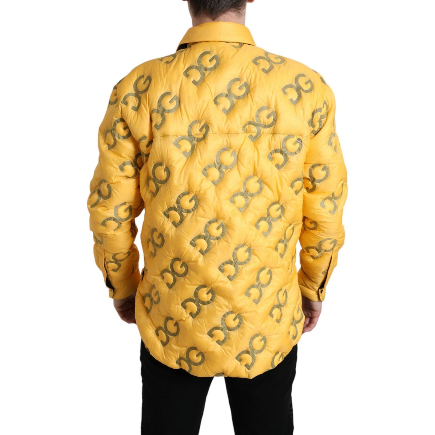 Dolce & Gabbana Elegant Yellow Padded Blouson Jacket Dolce & Gabbana