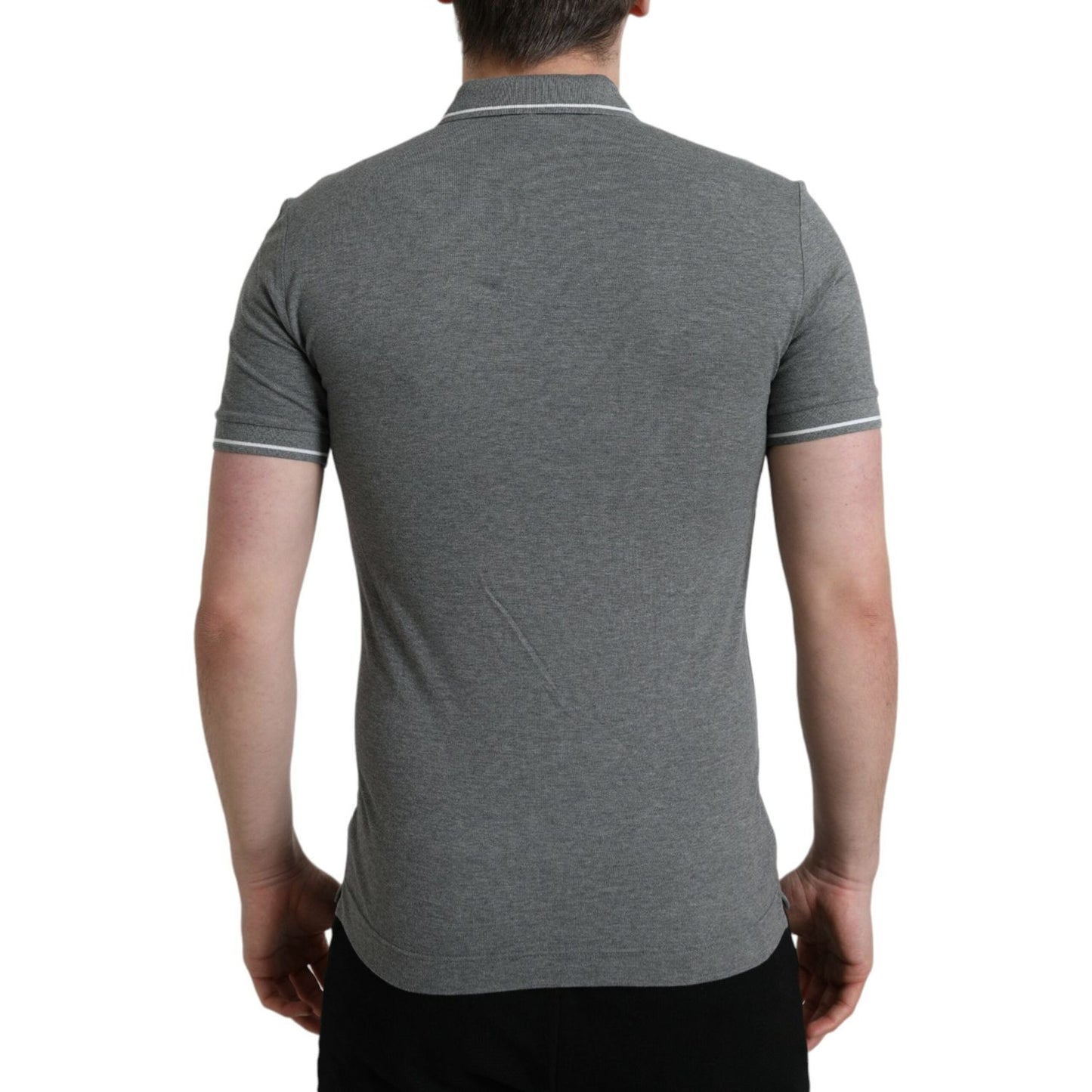 Dolce & Gabbana Elegant Grey Cotton Polo T-Shirt Dolce & Gabbana