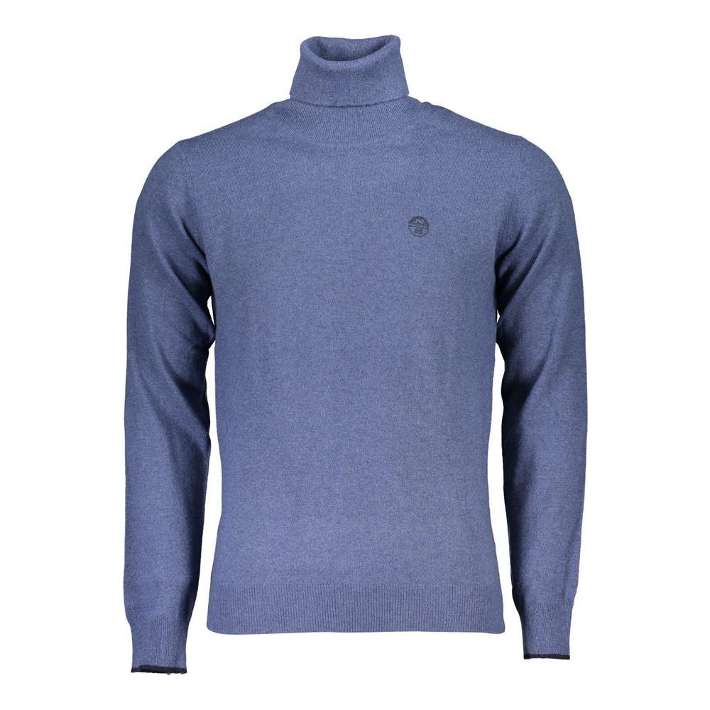 North Sails Elegant Blue Turtleneck Sweater with Embroidery North Sails