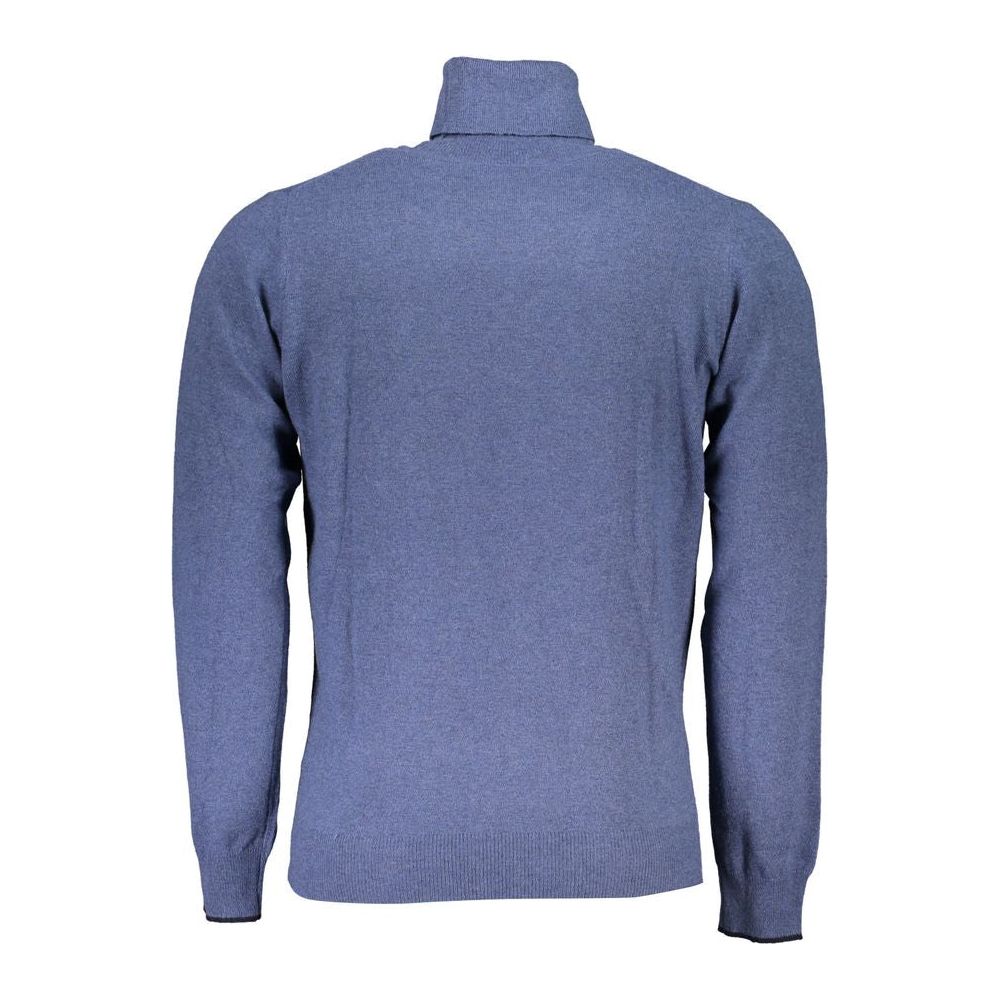 North Sails Elegant Blue Turtleneck Sweater with Embroidery North Sails