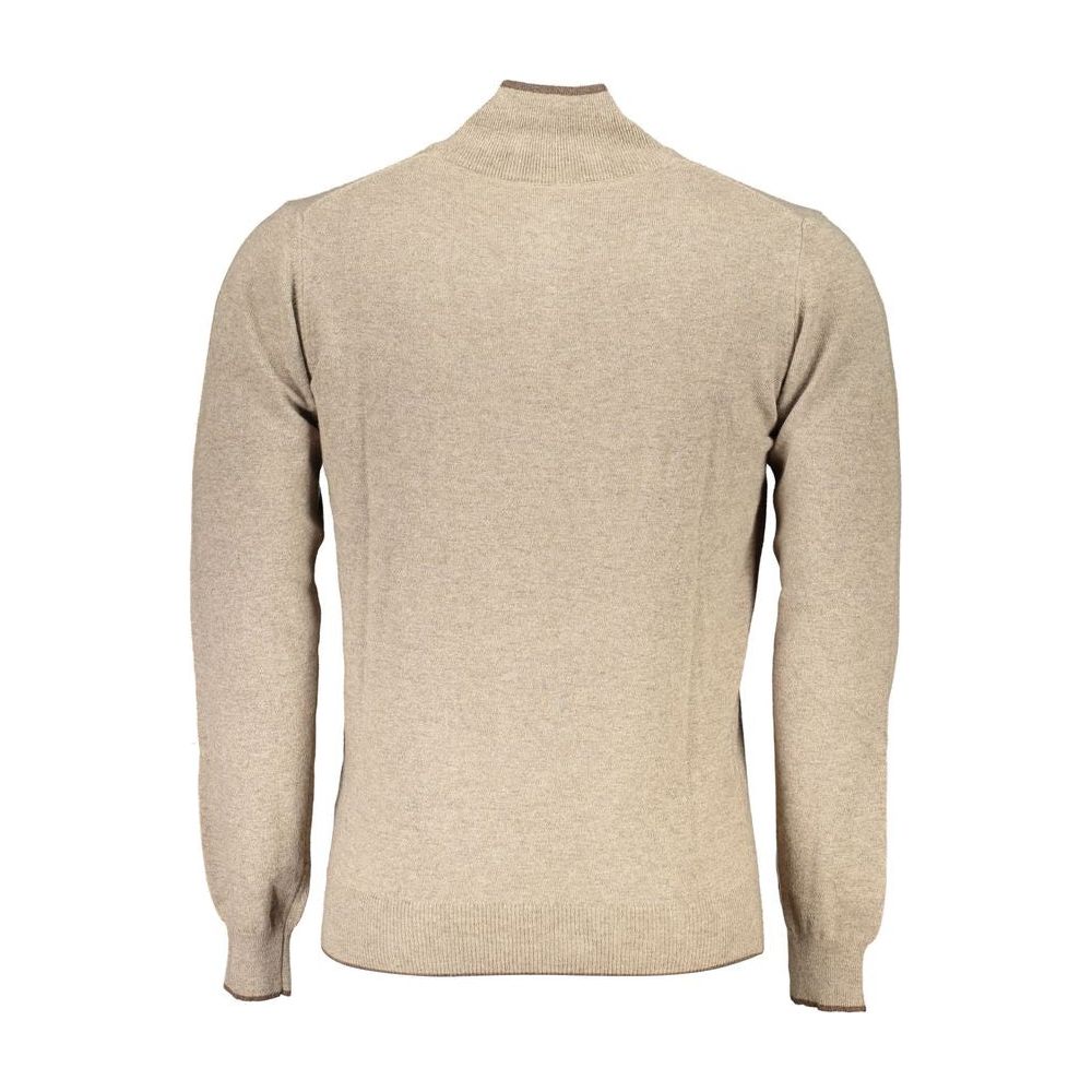 North Sails Elegant Beige Turtleneck Sweater with Half Zip North Sails