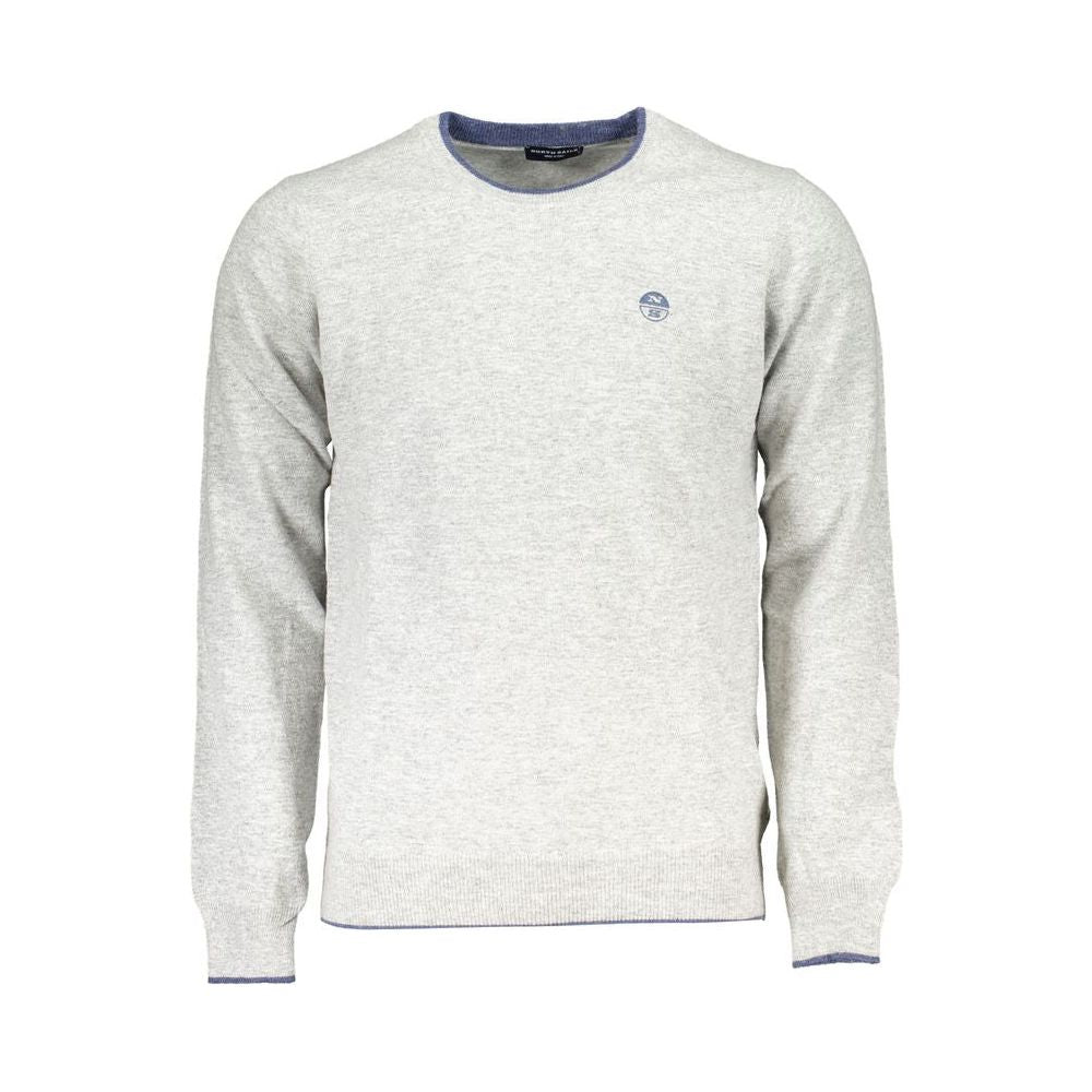 North Sails Gray Crew Neck Sweater with Contrast Details North Sails