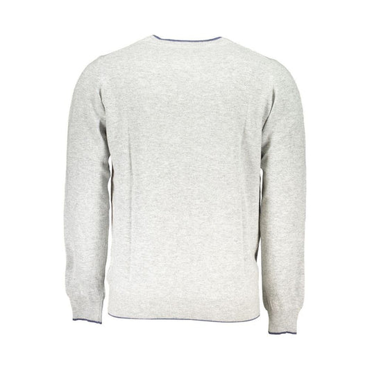 North Sails Gray Crew Neck Sweater with Contrast Details North Sails