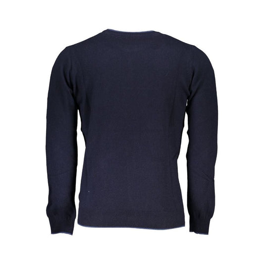 North Sails Sleek Blue Crew Neck Sweater with Embroidery North Sails