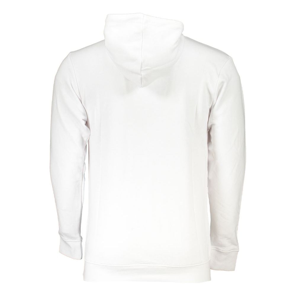 Cavalli Class Elegant White Hooded Sweatshirt with Logo Print Cavalli Class