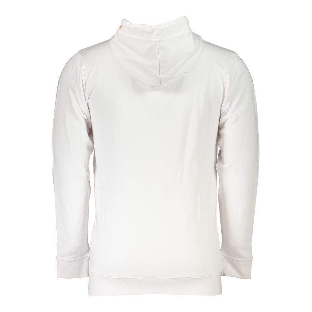 Cavalli Class Sleek White Designer Hoodie with Zip Detail Cavalli Class