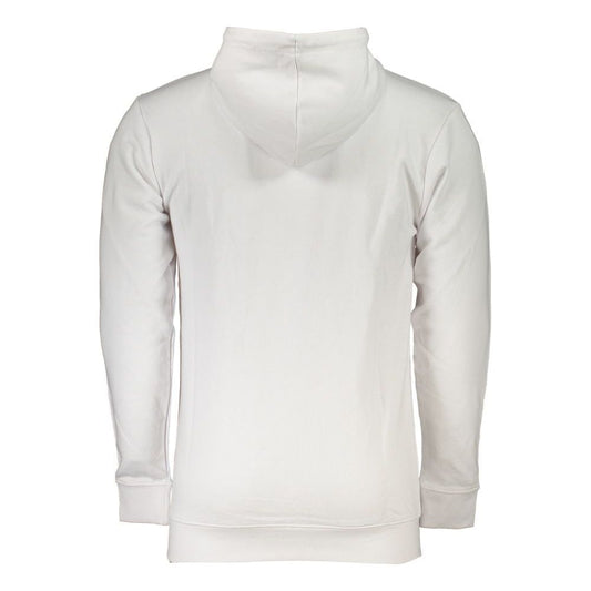 Cavalli Class White Brushed Logo Sweatshirt with Hood Cavalli Class