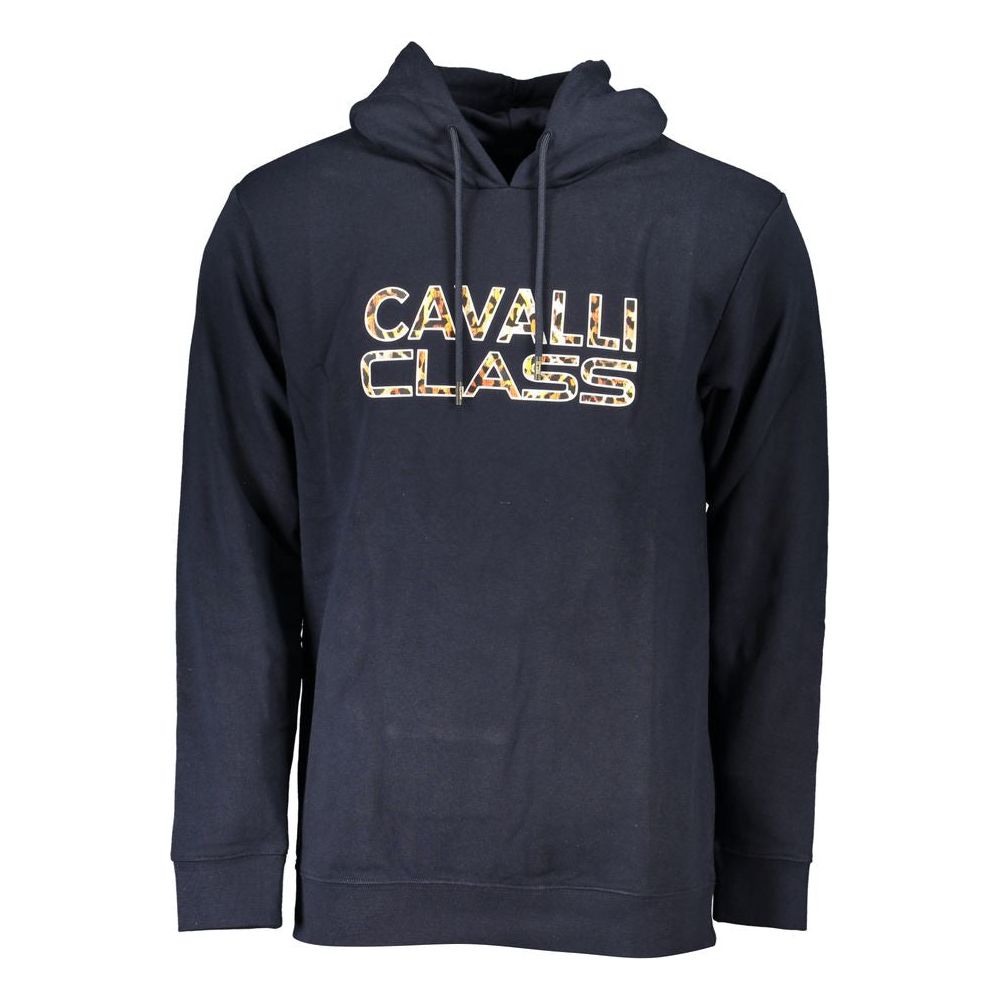 Cavalli Class Chic Blue Brushed Hooded Sweatshirt Cavalli Class