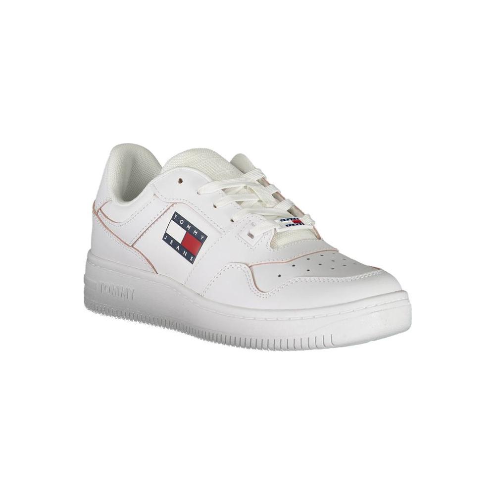 Tommy Hilfiger Chic White Lace-up Sneakers with Contrast Detail Tommy Hilfiger