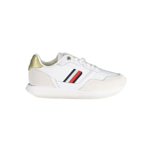 Tommy Hilfiger Chic White Sneakers with Embroidery Accent Tommy Hilfiger