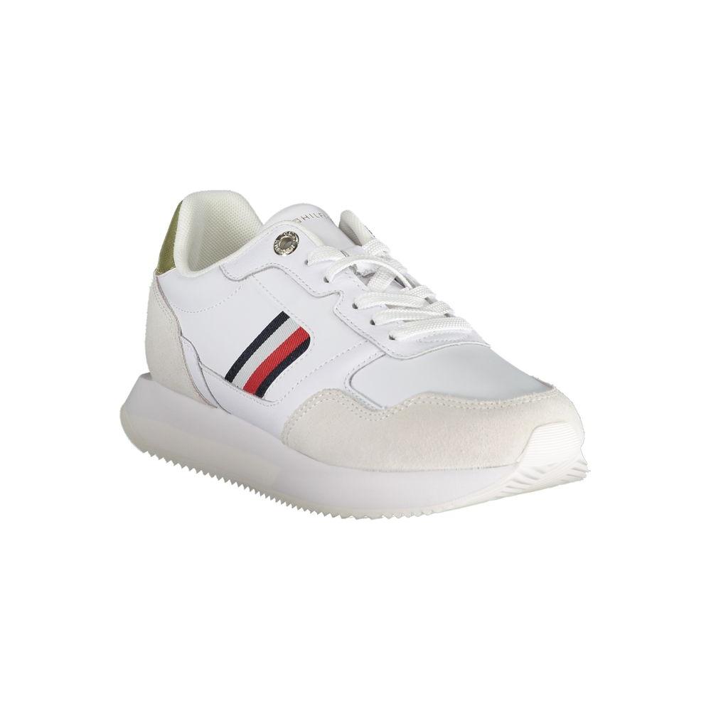 Tommy Hilfiger Chic White Sneakers with Embroidery Accent Tommy Hilfiger