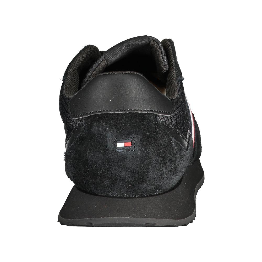 Tommy Hilfiger Eco-Friendly Lace-Up Sneakers in Black Tommy Hilfiger