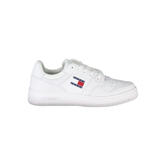 Tommy Hilfiger Chic White Lace-Up Sneakers for Everyday Elegance Tommy Hilfiger