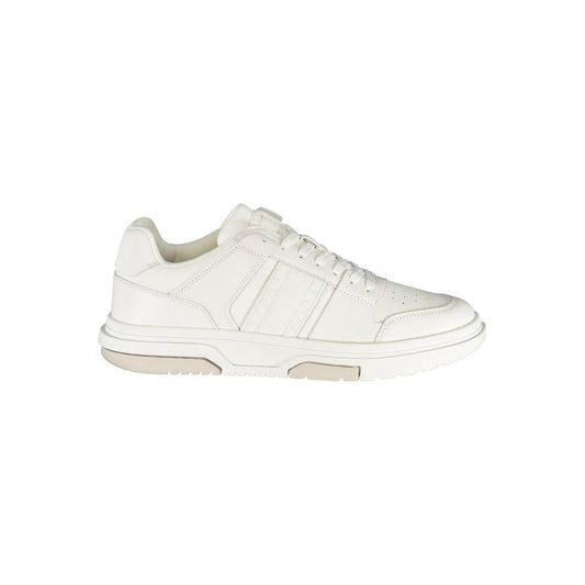 Tommy Hilfiger Contrast Lace-Up Sneakers in White Tommy Hilfiger