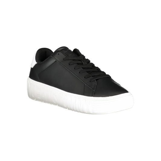 Tommy Hilfiger Sleek Black Sneakers with Contrasting Details Tommy Hilfiger