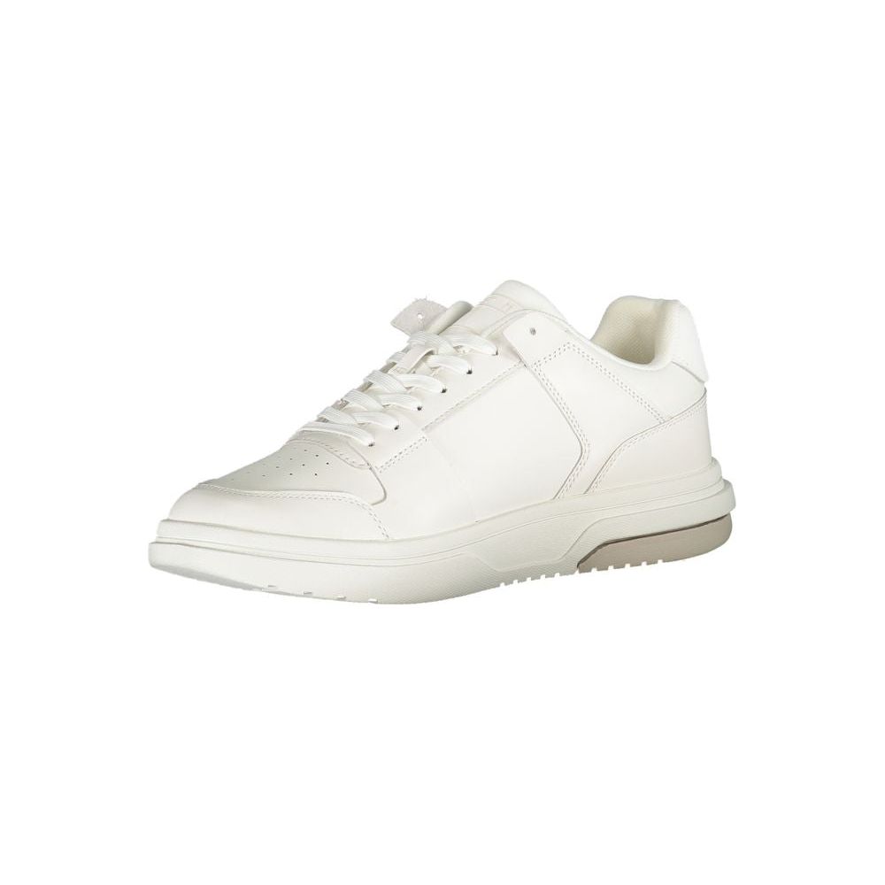 Tommy Hilfiger Contrast Lace-Up Sneakers in White Tommy Hilfiger