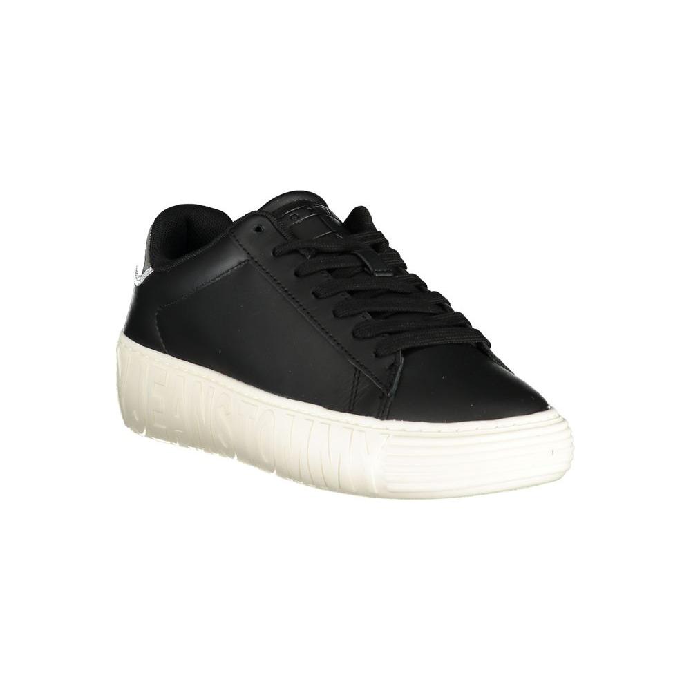 Tommy Hilfiger Black Leather Women Sneaker