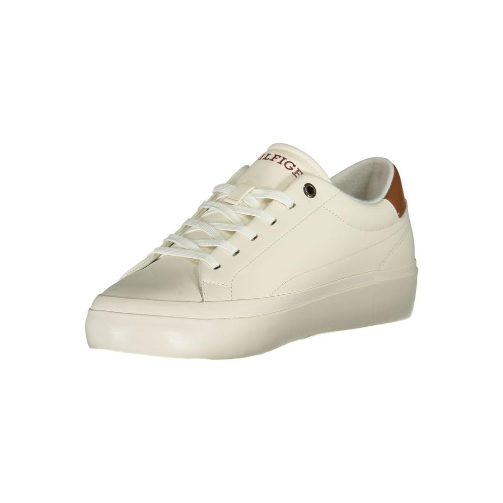 Tommy Hilfiger Sleek White Sneakers with Contrast Details Tommy Hilfiger