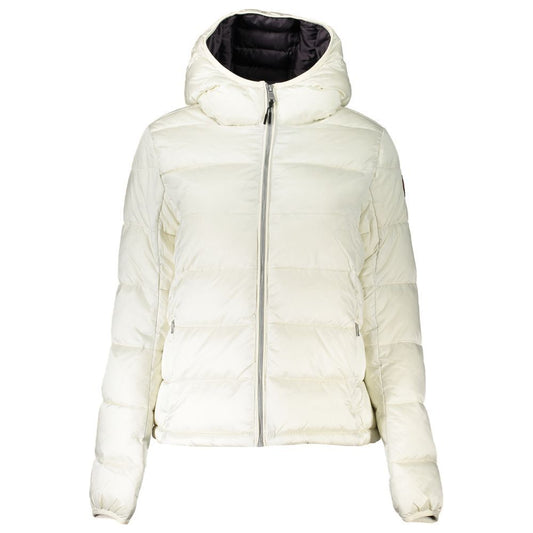 Napapijri Elegant White Hooded Eco Jacket Napapijri