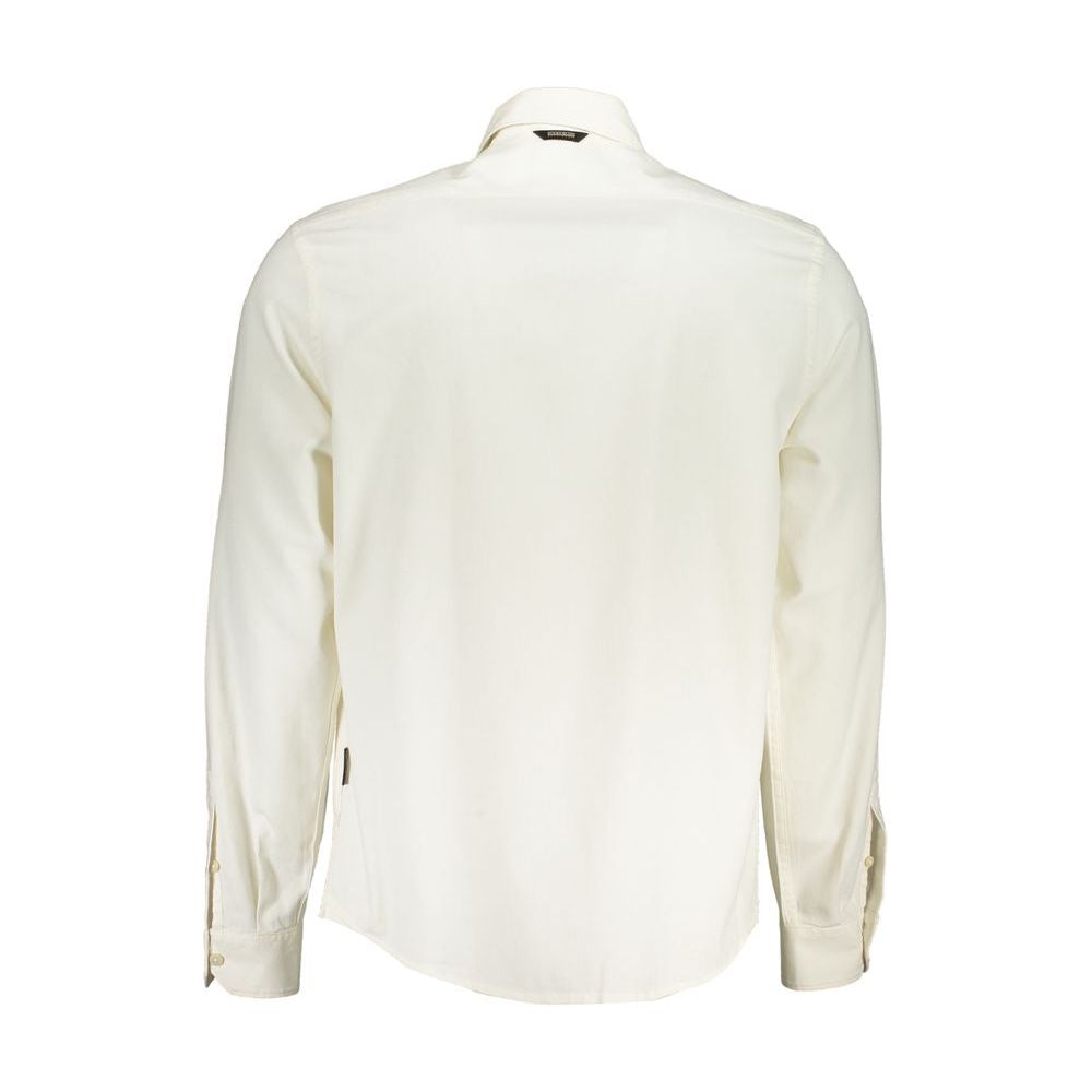 Napapijri Elegant White Cotton Long Sleeved Men's Shirt Napapijri