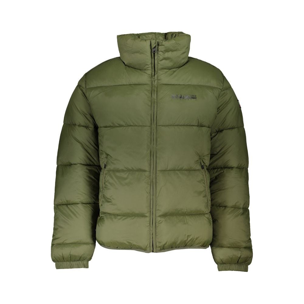 Napapijri Eco-Conscious Green Jacket with Logo Detail Napapijri