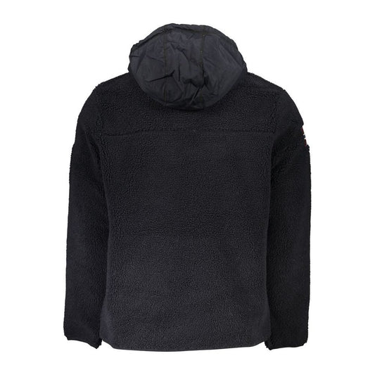 Napapijri Sleek Half-Zip Recycled Hoodie in Black Napapijri