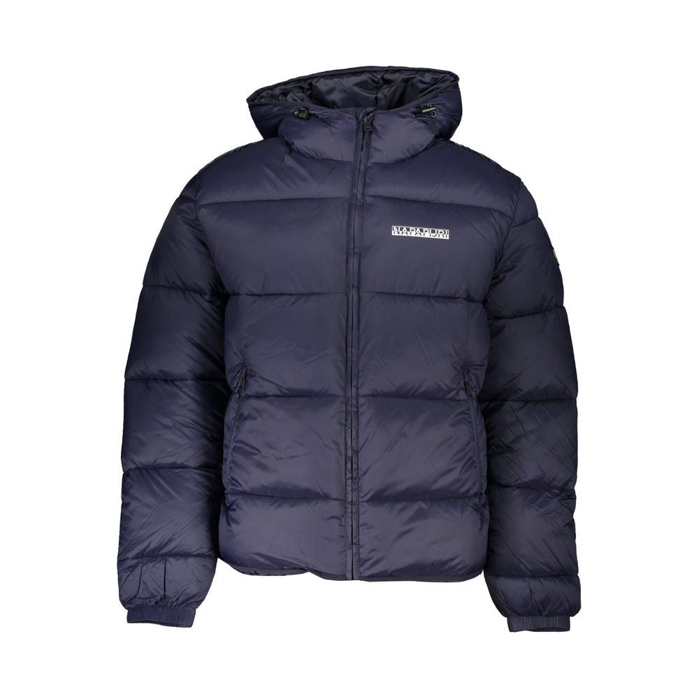 Napapijri Eco-Conscious Hooded Blue Jacket Napapijri