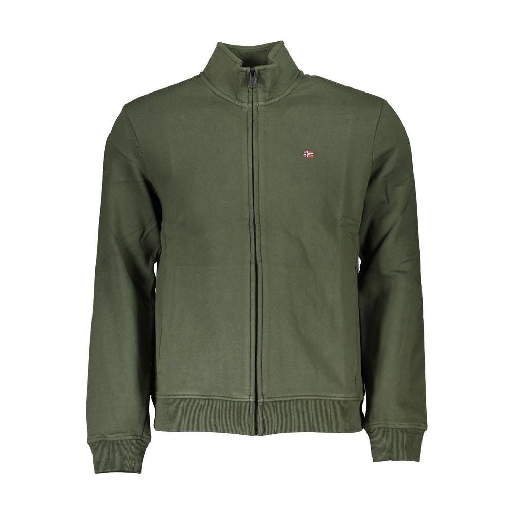 Napapijri Forest Green Fleece Zip Sweatshirt Napapijri