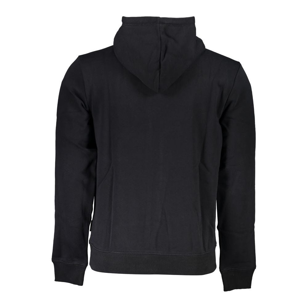 Napapijri Sleek Hooded Fleece Sweatshirt in Black Napapijri