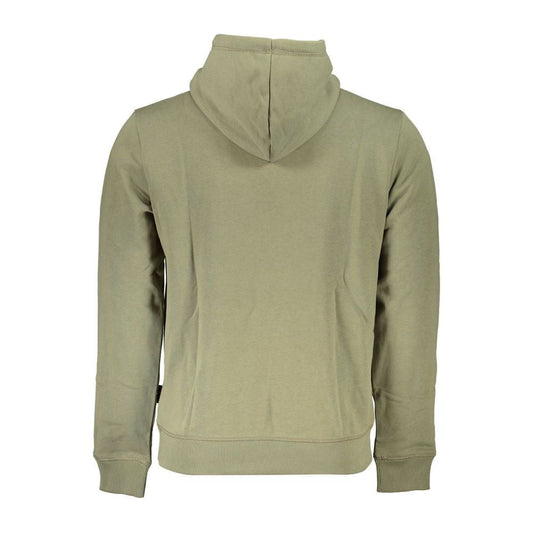 Napapijri Green Fleece Hooded Sweatshirt with Logo Napapijri