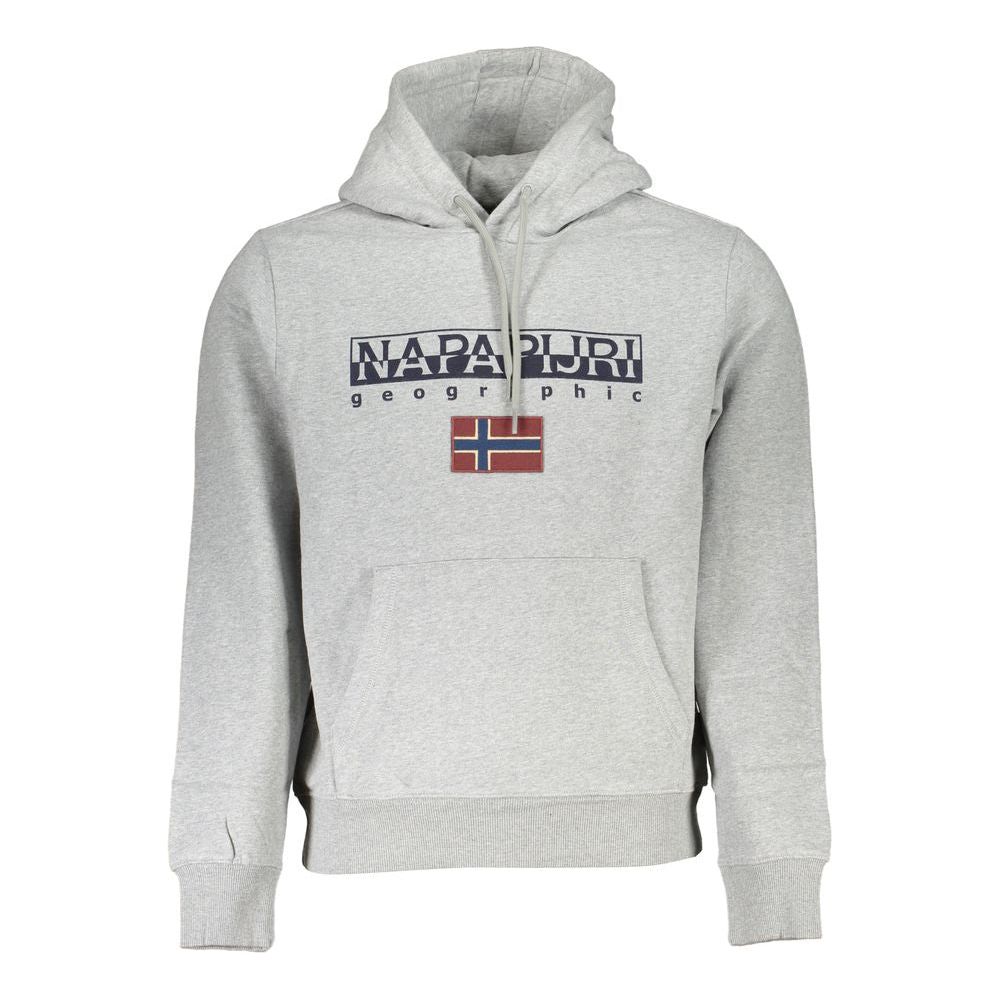 Napapijri Chic Gray Hooded Fleece Sweatshirt Napapijri