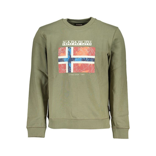 Napapijri Chic Green Crew Neck Fleece Sweatshirt Napapijri