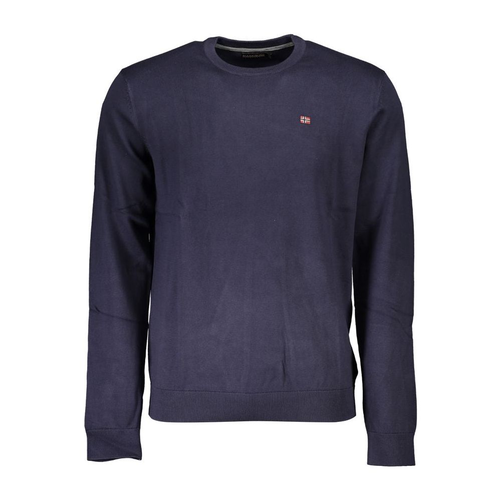 Napapijri Classic Blue Crew Neck Cotton Sweater Napapijri