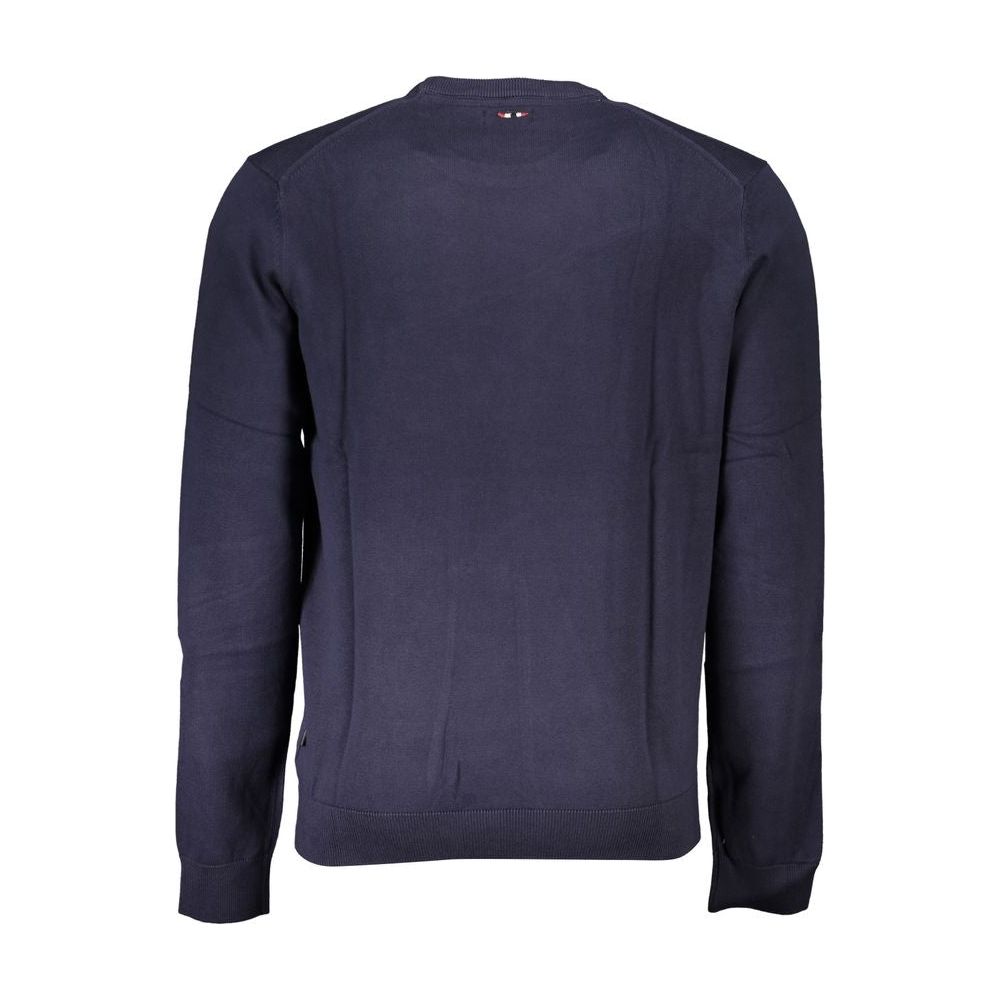 Napapijri Classic Blue Crew Neck Cotton Sweater Napapijri