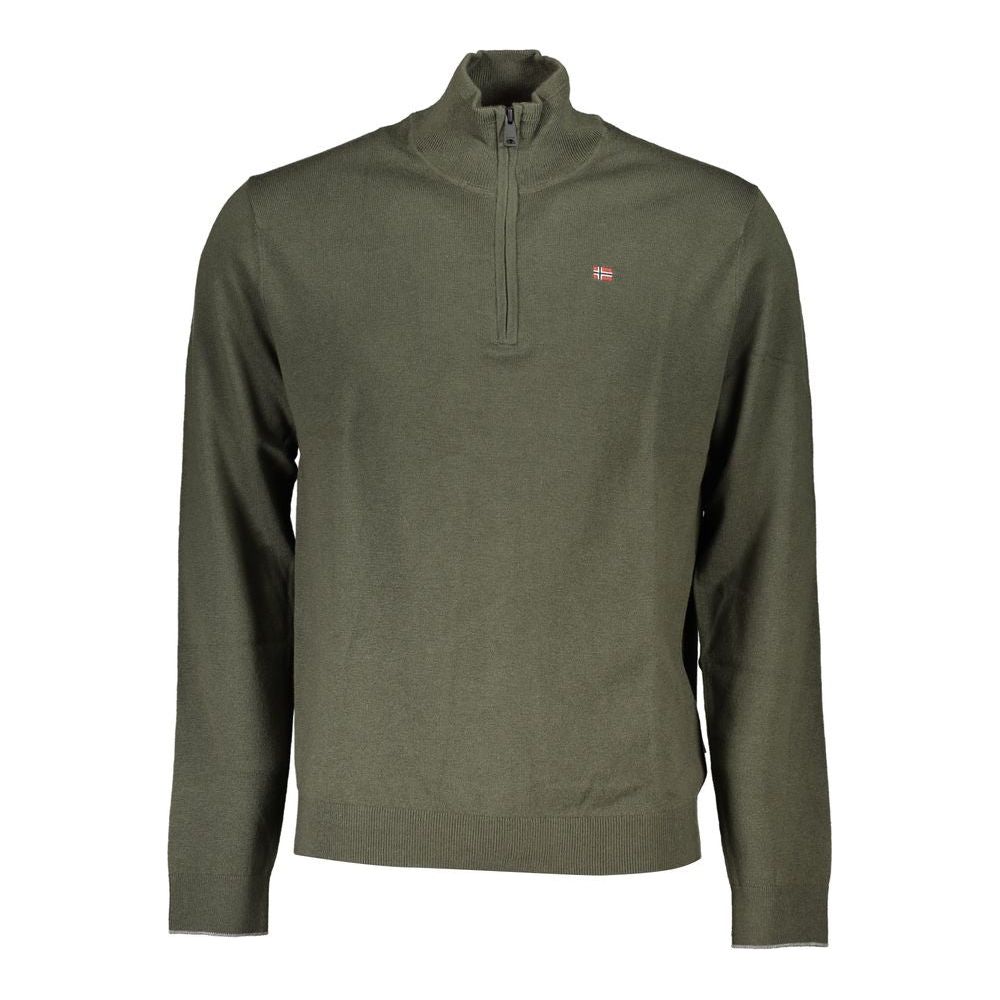 Napapijri Elegant Half-Zip Green Sweater Napapijri