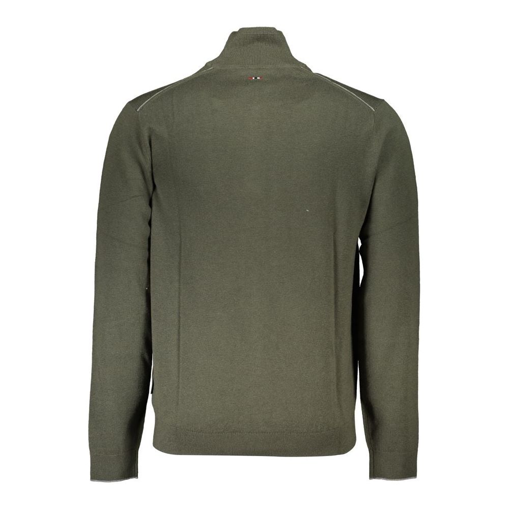 Napapijri Elegant Half-Zip Green Sweater Napapijri