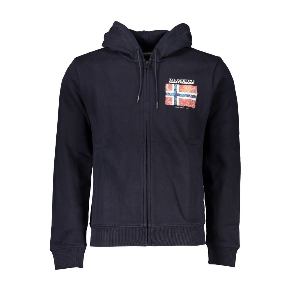 Napapijri Elegant Fleece Hooded Sweatshirt in Blue Napapijri