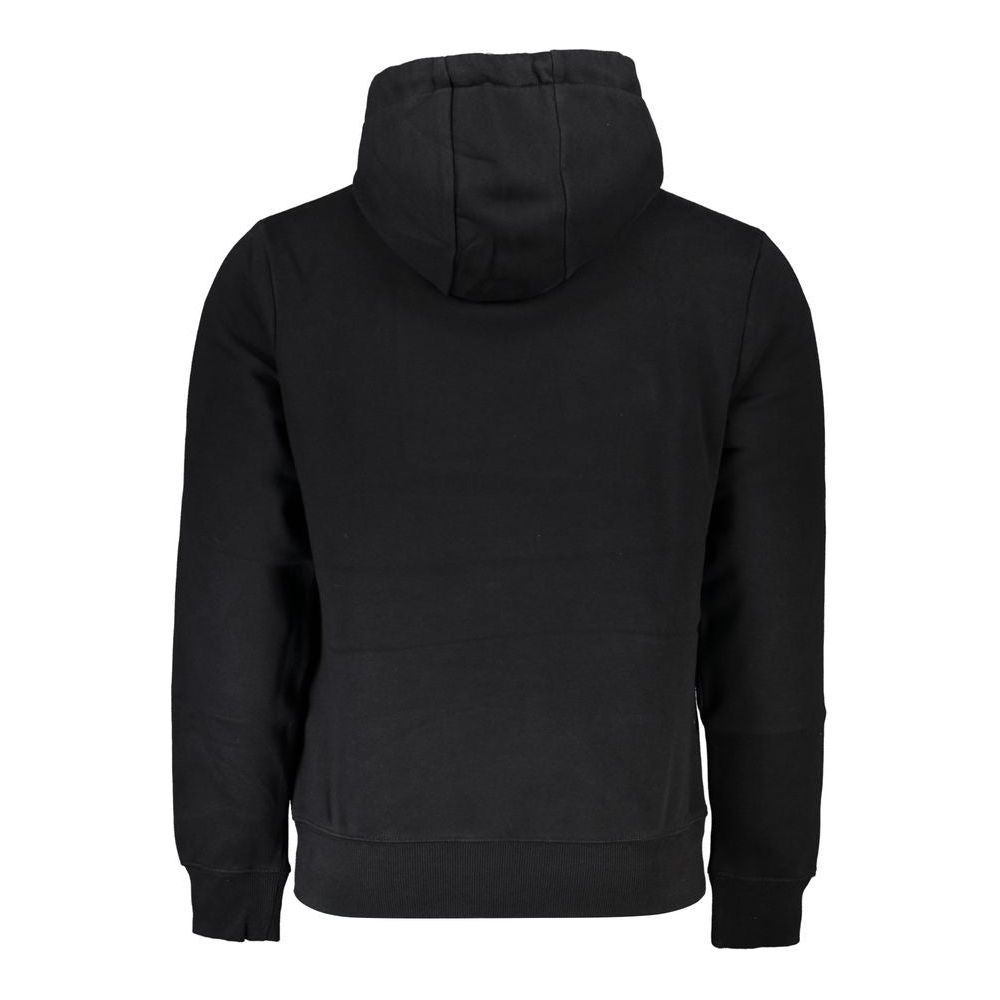 Napapijri Sleek Black Hooded Sweatshirt with Logo Napapijri